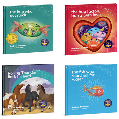2-book bundle: The Hug Who Got Stuck + The Hug Factory Bursts with Love