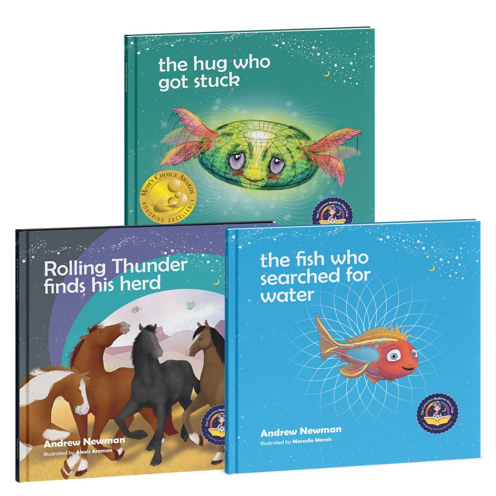 3-book bundle: The Hug Who Got Stuck + Rolling Thunder Finds His Herd + The Fish Who Searched For Water