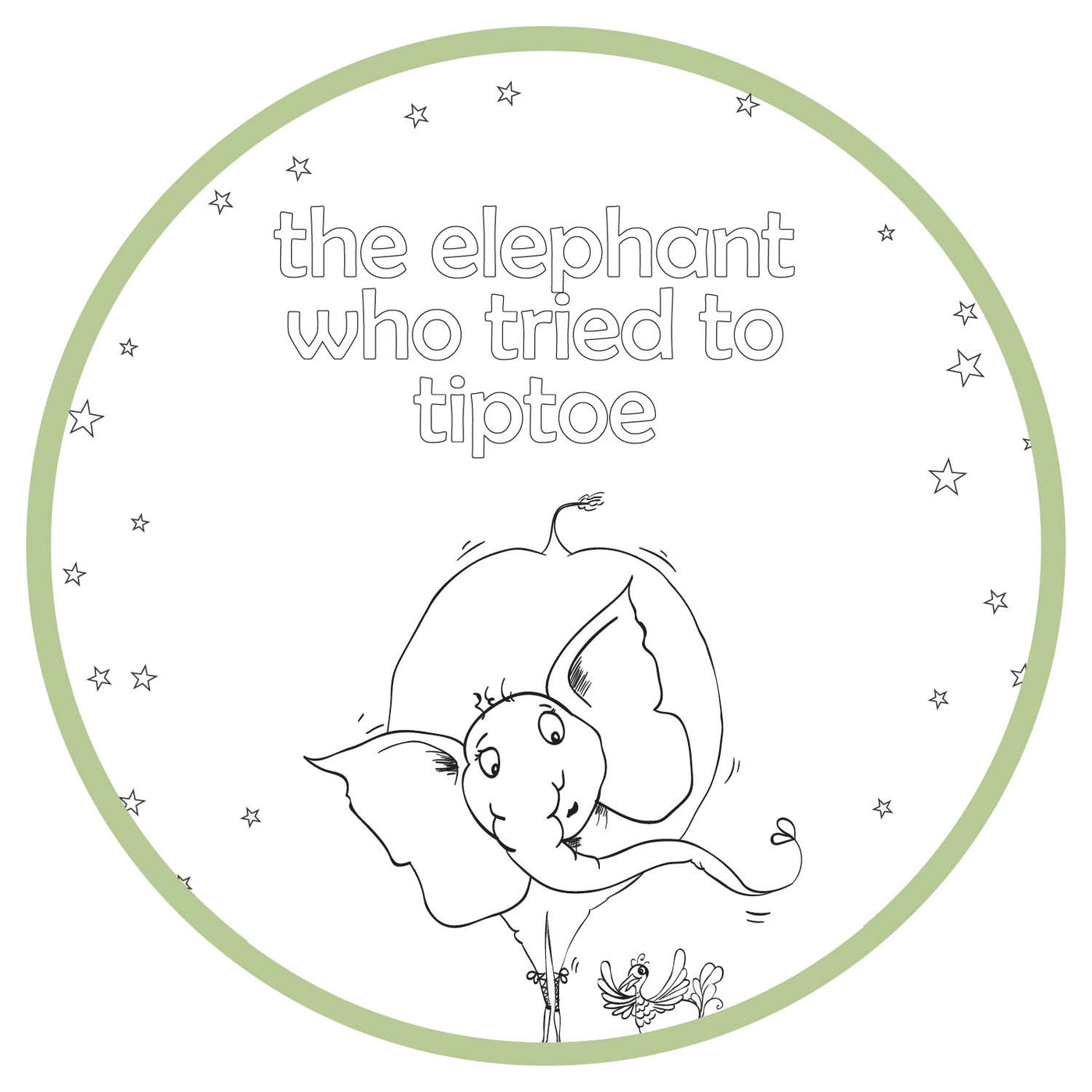 Printable Coloring Pages - The Elephant Who Tried to TipToe